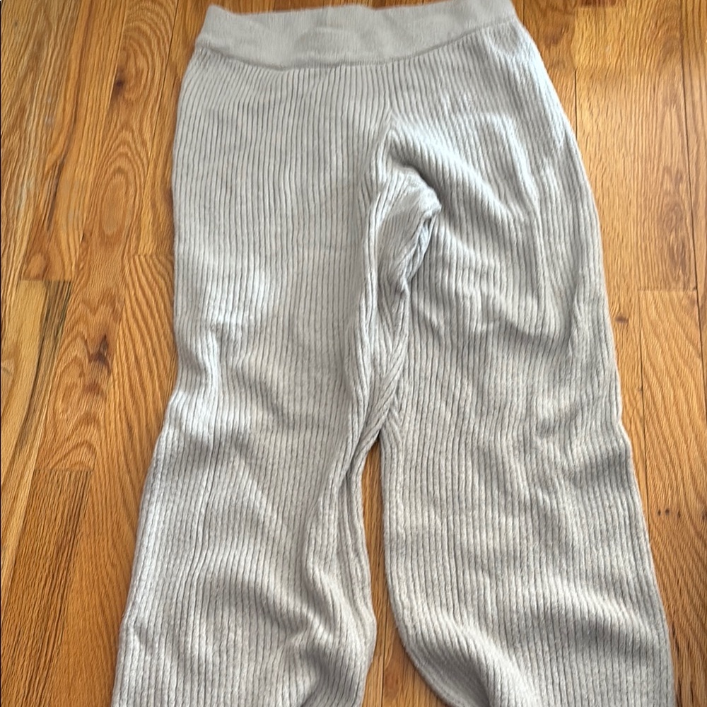 Gray Ribbed Lounge Pants